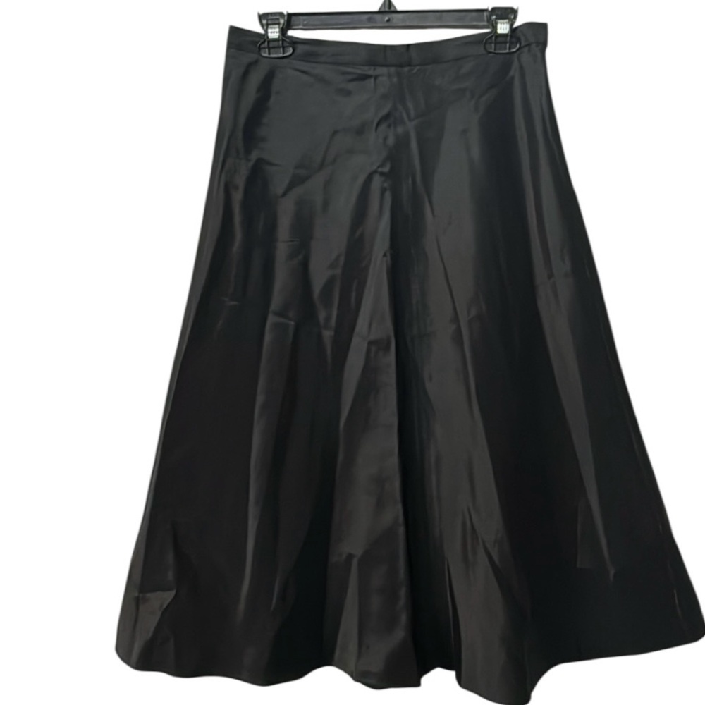 David’s Bridal Black Satin A-Line Formal Skirt Maxi Evening Size 12